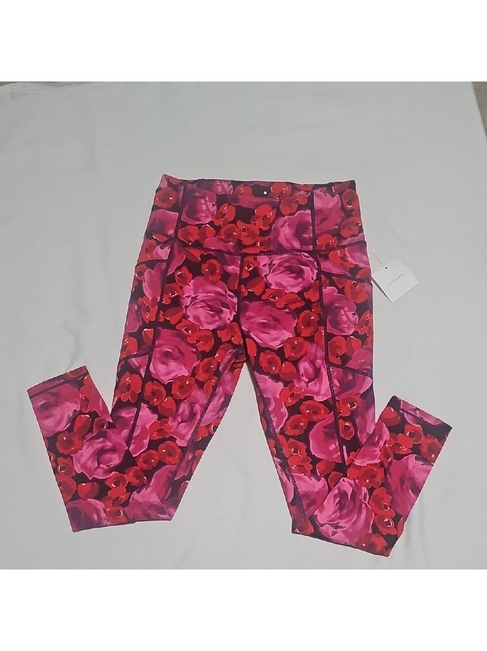 Kate Spade Women's Red Rose Flower Leggings M